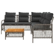 vidaXL 2 Piece Patio Sofa Set with Cushions Gray Poly Rattan