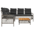 vidaXL 2 Piece Patio Sofa Set with Cushions Gray Poly Rattan