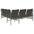 vidaXL 2 Piece Patio Sofa Set with Cushions Gray Poly Rattan
