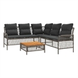 vidaXL 2 Piece Patio Sofa Set with Cushions Gray Poly Rattan