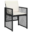 vidaXL Garden Dining Set Black/Cream White Poly Rattan Medium Foldable