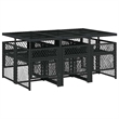 vidaXL Garden Dining Set Black/Cream White Poly Rattan Medium Foldable