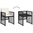 vidaXL Garden Dining Set Black/Cream White Poly Rattan Medium Foldable