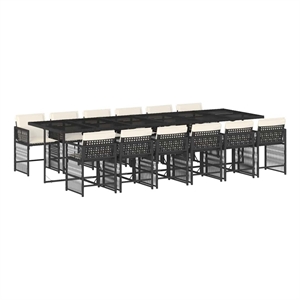 vidaXL Garden Dining Set Black/Cream White