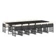 vidaXL Garden Dining Set Black/Cream White