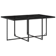 vidaXL 7 Piece Patio Dining Set with Cushions Black Poly Rattan