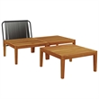 vidaXL 3 pcs Garden Lounge Set with Cushions Solid Acacia Wood & Rope