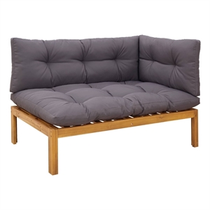 vidaXL Corner Sofa Unit Natural and Dark Grey Acacia Wood