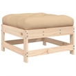 vidaXL Patio Footstool with Cushion Solid Wood Pine