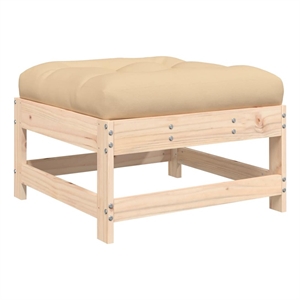 vidaXL Patio Footstool with Cushion Solid Wood Pine
