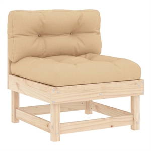 vidaXL Middle Sofa with Cushions Solid Wood Pine