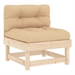 vidaXL Middle Sofa with Cushions Solid Wood Pine