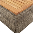 vidaXL 3 Piece Bistro Set with Cushions Gray Poly Rattan Acacia Wood