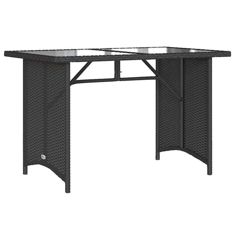 vidaXL 2 Piece Patio Dining Set with Cushions Black Poly Rattan