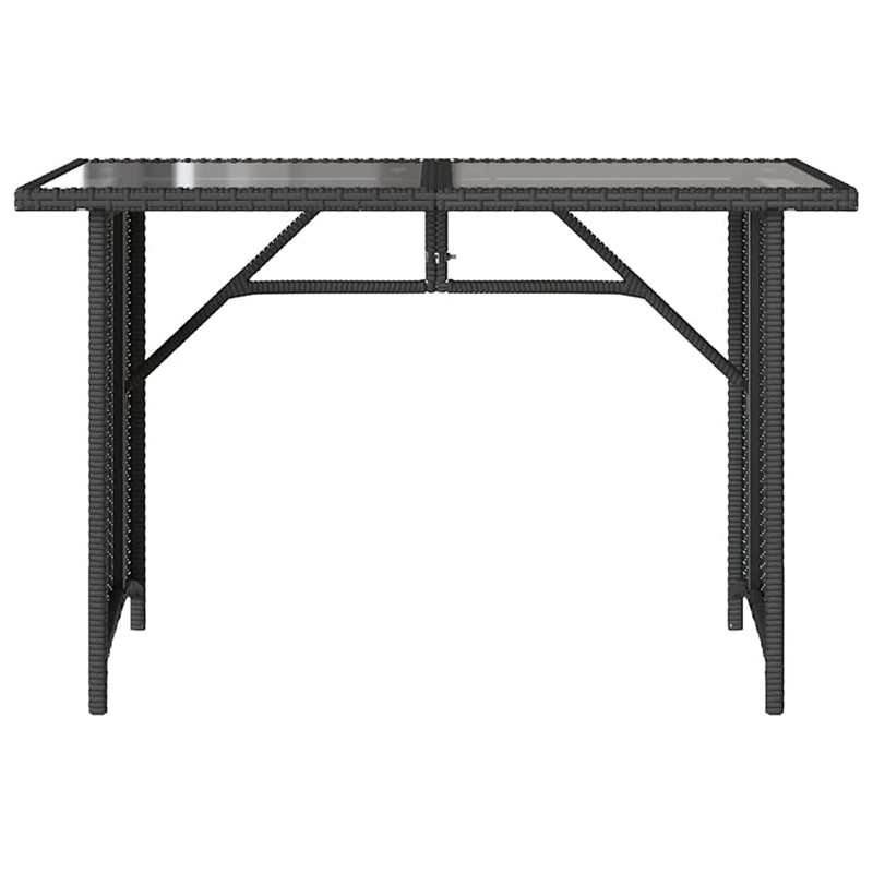 vidaXL 2 Piece Patio Dining Set with Cushions Black Poly Rattan