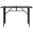 vidaXL 2 Piece Patio Dining Set with Cushions Black Poly Rattan