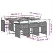 vidaXL 7 Piece Patio Dining Set with Cushions Black Poly Rattan