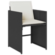 vidaXL 7 Piece Patio Dining Set with Cushions Black Poly Rattan