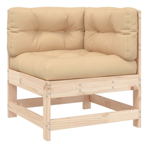 vidaXL Corner Sofa with Cushions Solid Wood Pine