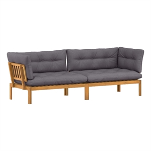 vidaXL Garden Pallet Sofa Units 2 Piece Natural and Dark Grey