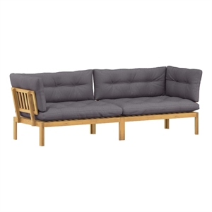 vidaXL Garden Pallet Sofa Units 2 Piece Light Brown and Dark Grey