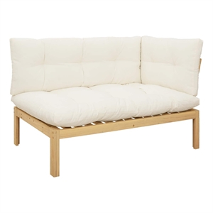 vidaXL Corner Sofa Unit Light Acacia and Cream White Acacia Wood