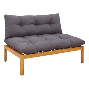 vidaXL Middle Sofa Unit Natural and Dark Grey Acacia Wood