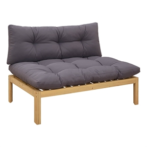 vidaXL Middle Sofa Unit Light Acacia and Dark Grey Acacia Wood