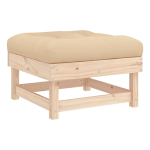 vidaXL Patio Footstool with Cushion Solid Wood Pine