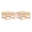 vidaXL Patio Footstools with Cushions 2pcs Solid Wood Pine