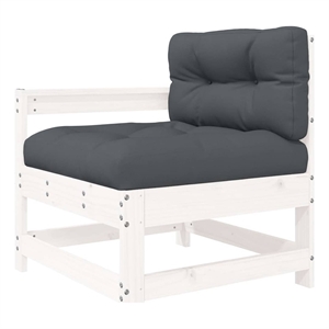 vidaXL Patio Chair with Cushions White Solid Wood Pine