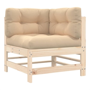 vidaXL Corner Sofa with Cushions Solid Wood Pine
