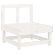 vidaXL Middle Sofa with Cushions White Solid Wood Pine