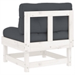 vidaXL Middle Sofa with Cushions White Solid Wood Pine