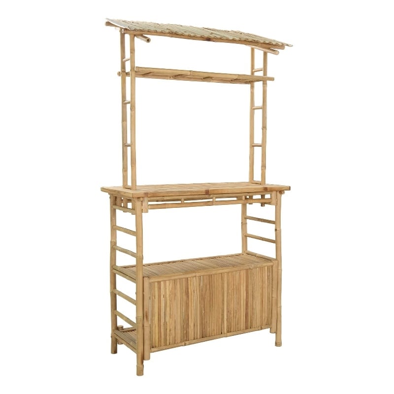vidaXL Outdoor Bar Table Natural 43.3 x 19.7 x 82.7 in Bamboo