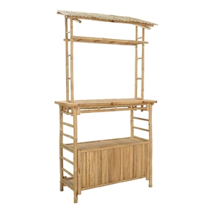 vidaXL Outdoor Bar Table Natural 43.3 x 19.7 x 82.7 in Bamboo
