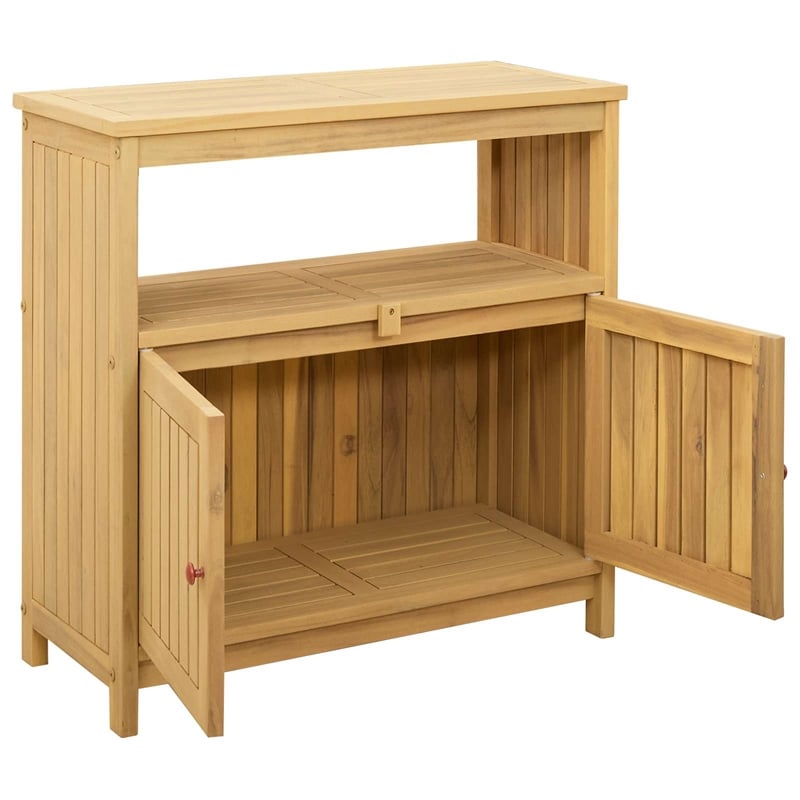 vidaXL Garden Console Table Light Acacia 31.50 x 13.78 x 29.53 in