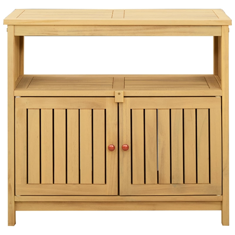 vidaXL Garden Console Table Light Acacia 31.50 x 13.78 x 29.53 in