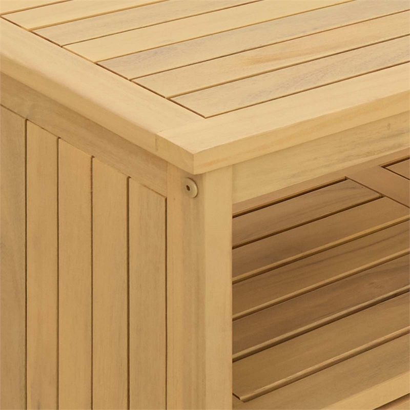 vidaXL Garden Console Table Light Acacia 31.50 x 13.78 x 29.53 in