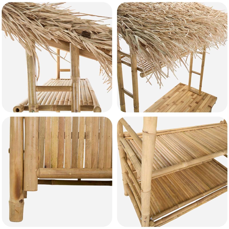 vidaXL Outdoor Bar Table Natural 43.31 x 19.69 x 82.28 in Bamboo
