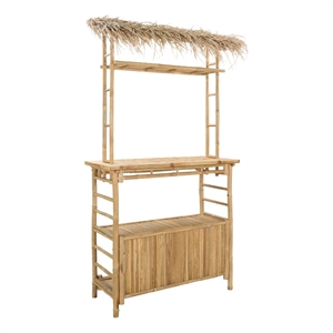 vidaXL Outdoor Bar Table Natural 43.31 x 19.69 x 82.28 in Bamboo