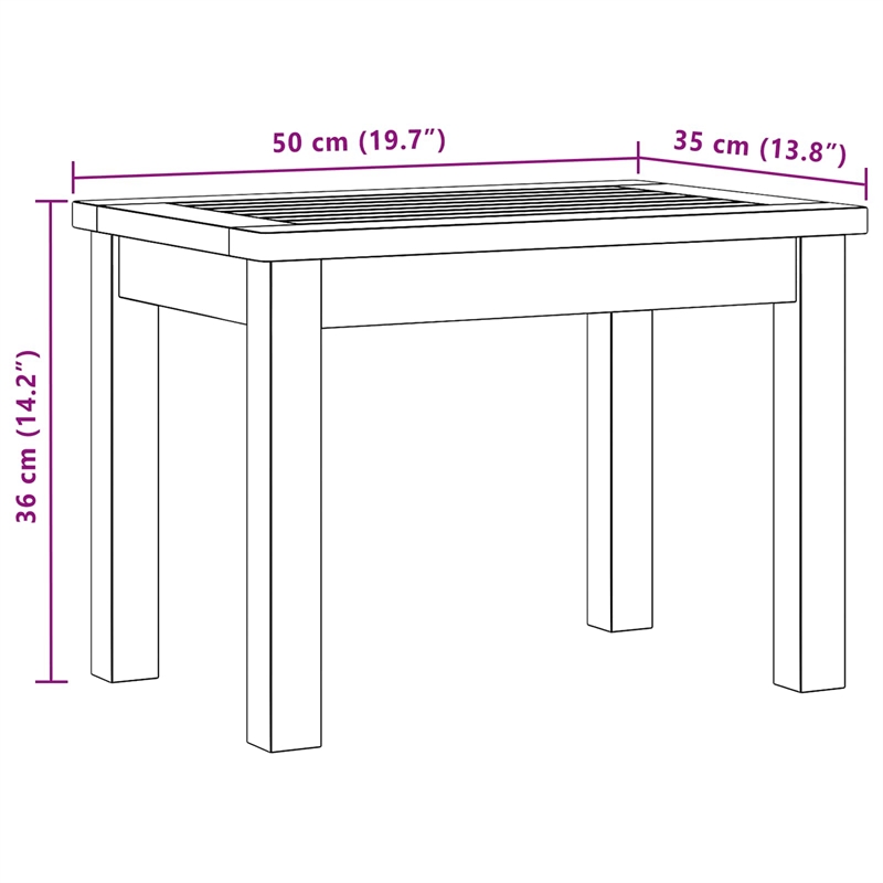 vidaXL Coffee Table Light Acacia 19.69 x 13.78 x 14.17 in