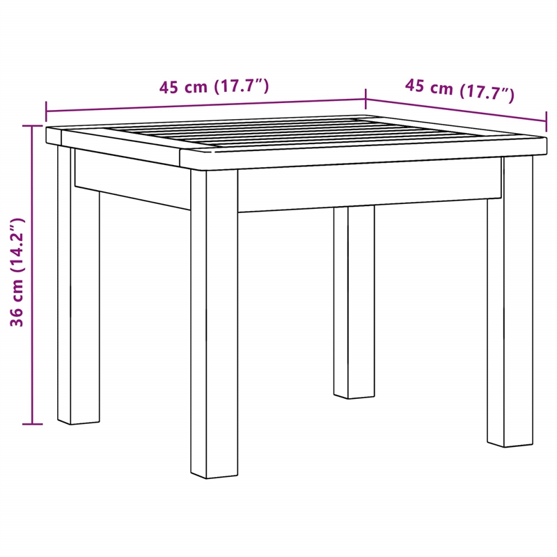 vidaXL Coffee Table Light Acacia 17.72 x 17.72 x 14.17 in