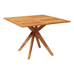 vidaXL Patio Table 43.3&quotx43.3&quotx29.5&quot Solid Wood Acacia