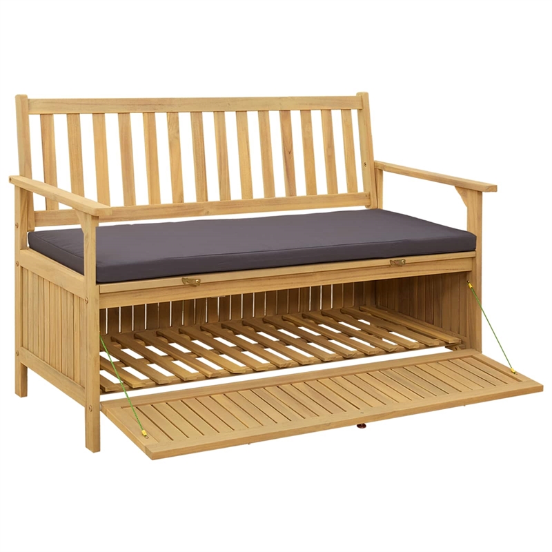 vidaXL Storage Bench 2 -Seater 47.24 x 24.80 x 33.07 in Rectangular