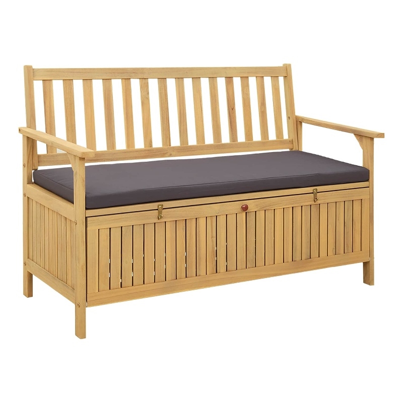 vidaXL Storage Bench 2 -Seater 47.24 x 24.80 x 33.07 in Rectangular