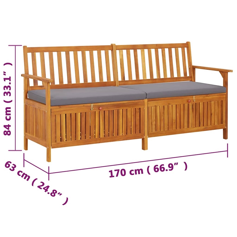 vidaXL Storage Bench with Cushion 66.9