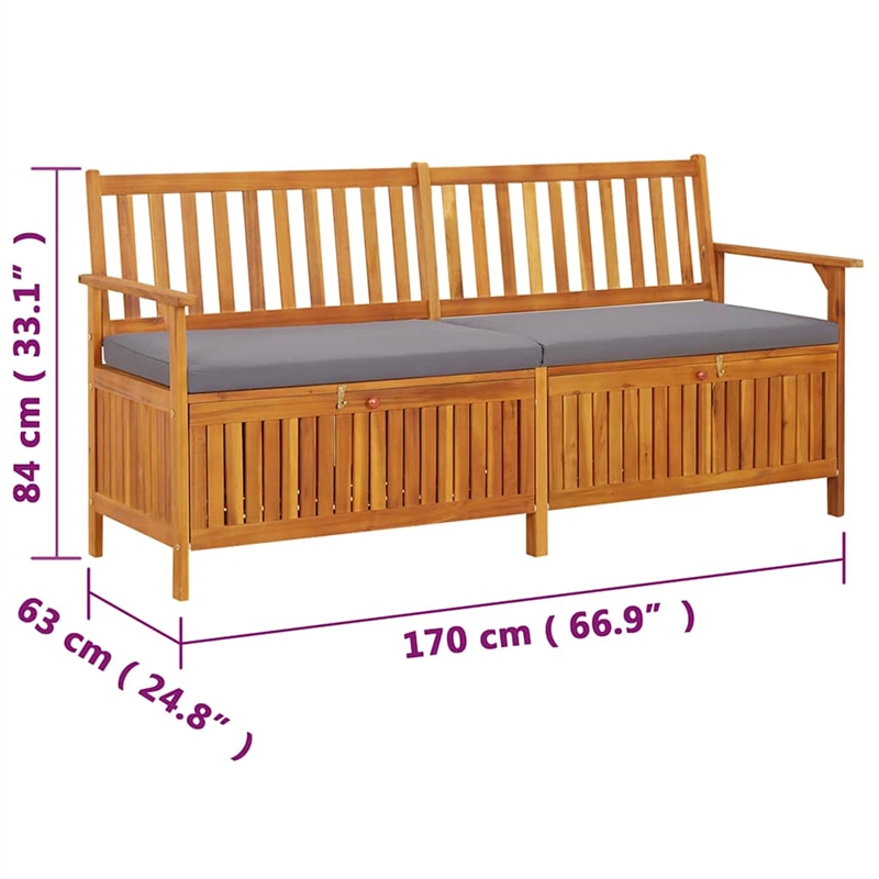 vidaXL Storage Bench with Cushion 66.9