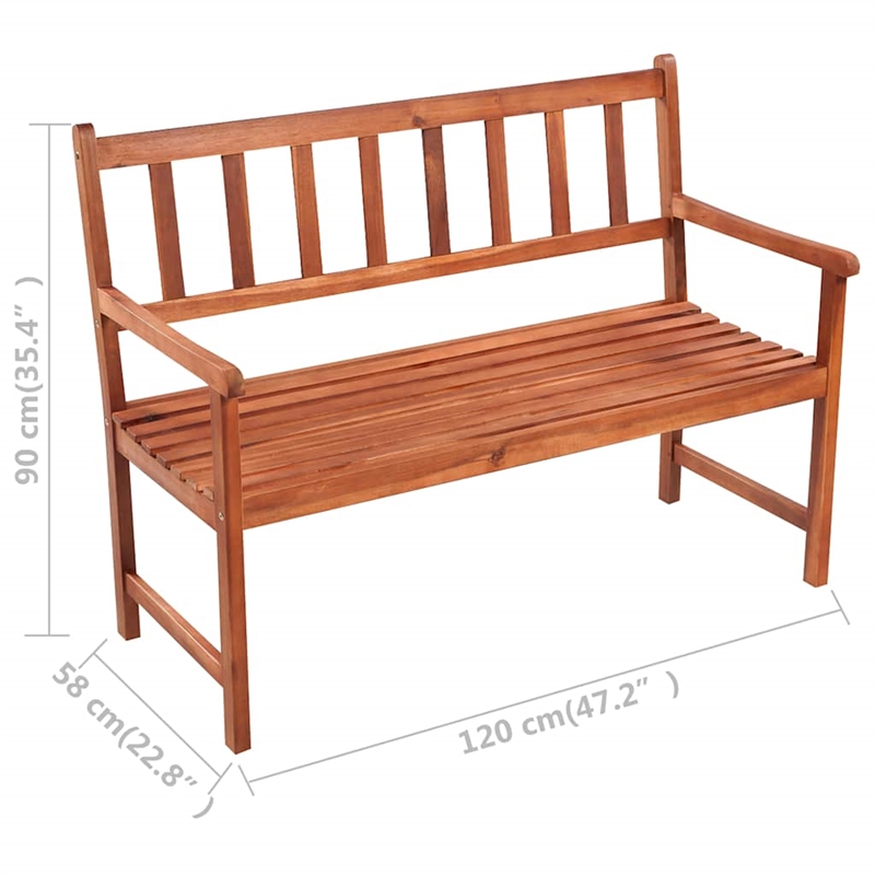 vidaXL Patio Bench with Cushion 47.2