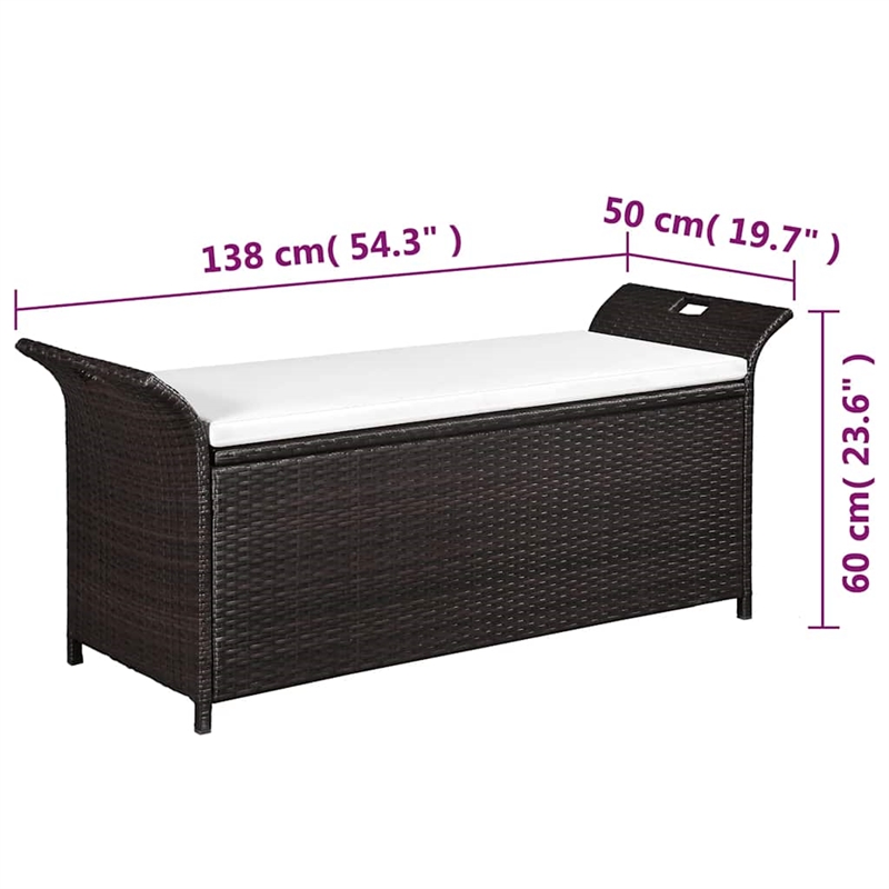 vidaXL Storage Bench with Cushion 54.3